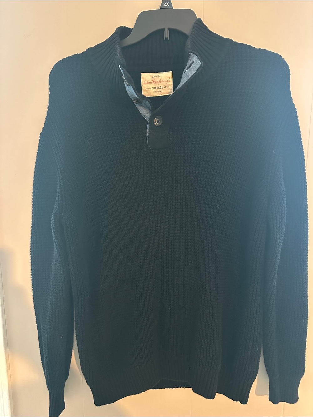 Weatherproof Men's Black Ribbed Quarter-Zip Sweater